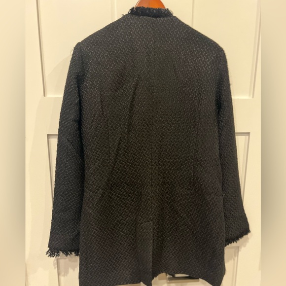 NWOT Venus black long blazer with fringe size 8 - Picture 3 of 5